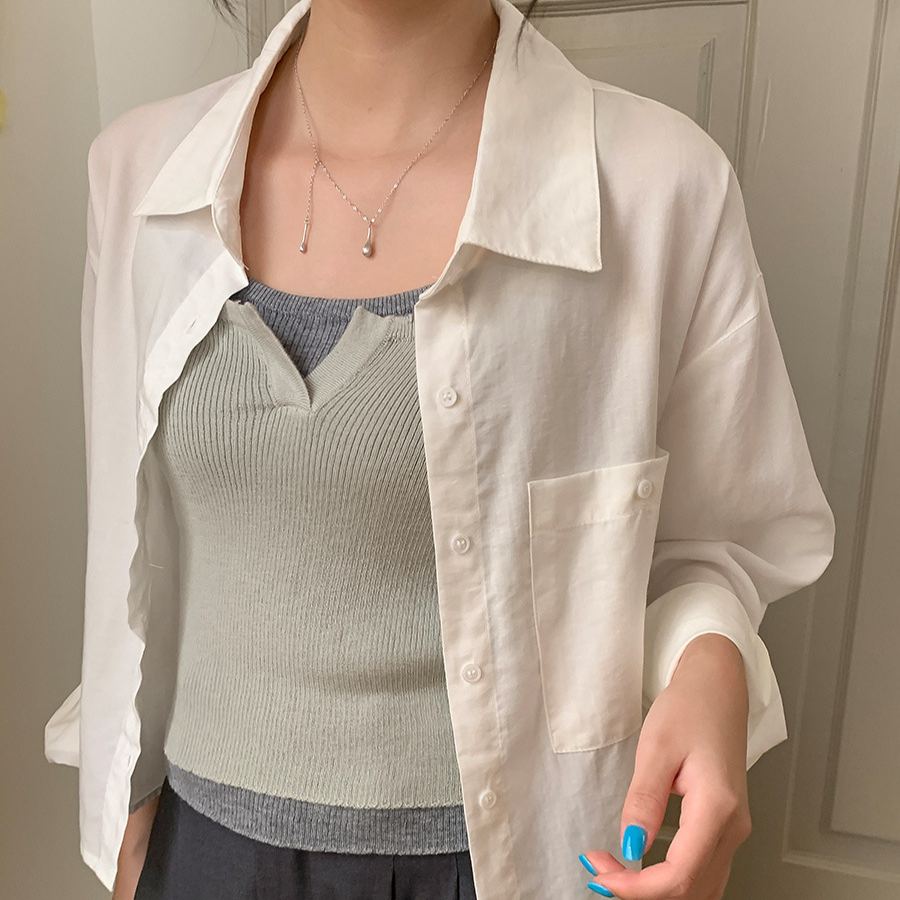 心動信號 假兩件吊帶Bratop小背心無袖上衣