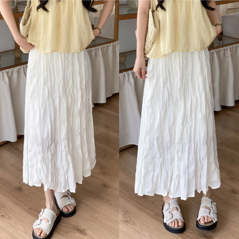 不規則韻 溫柔裙擺 皺皺半身裙大裙擺長裙