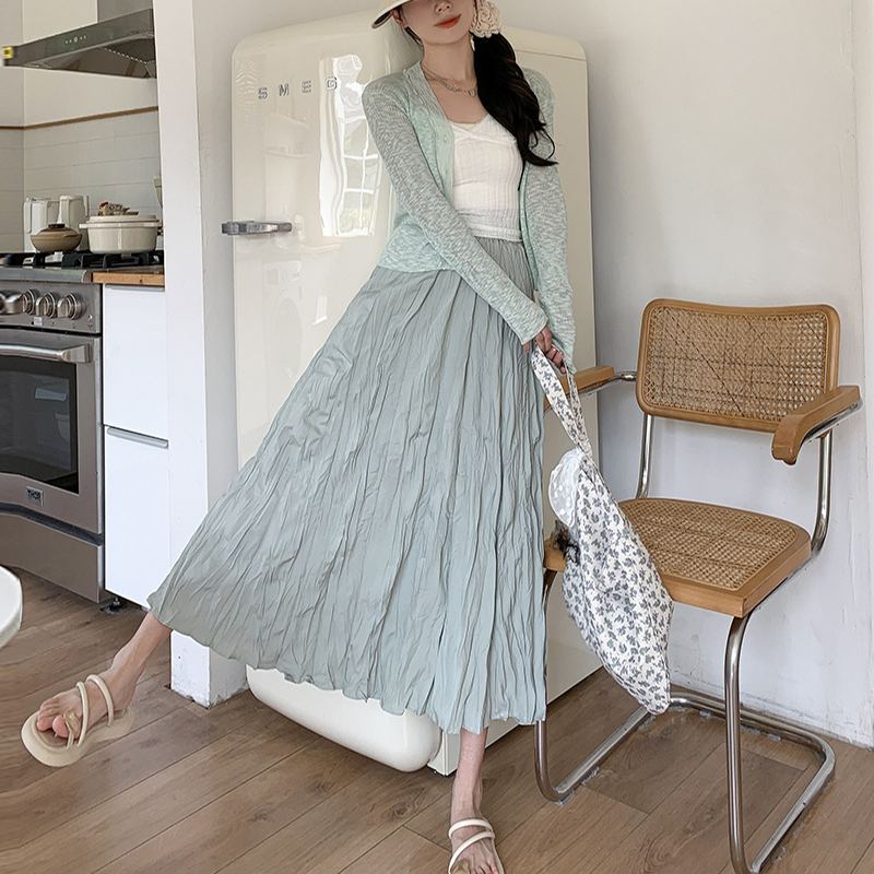 不規則韻 溫柔裙擺 皺皺半身裙大裙擺長裙