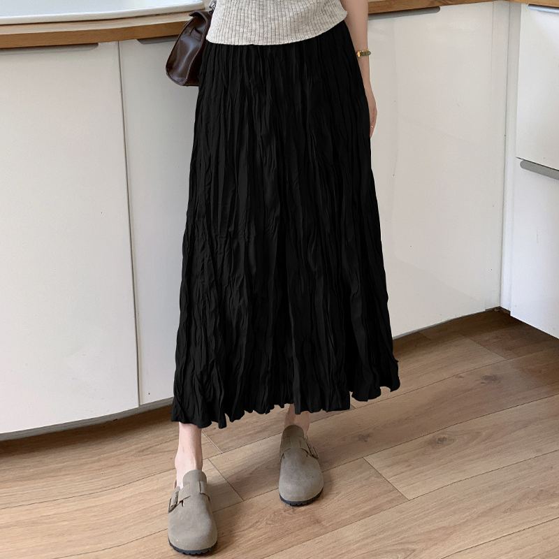 不規則韻 溫柔裙擺 皺皺半身裙大裙擺長裙