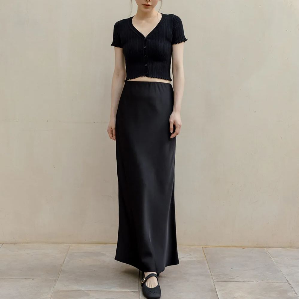 夏日魚尾 質感緞面長裙 魚尾裙