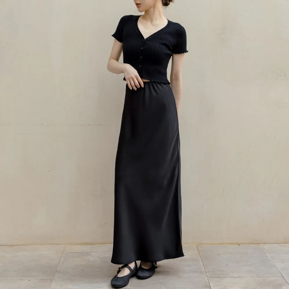 夏日魚尾 質感緞面長裙 魚尾裙