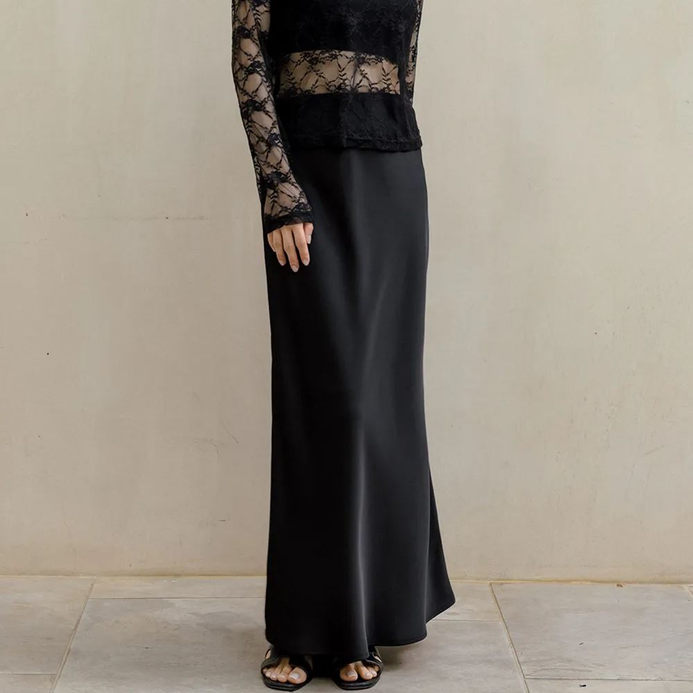 夏日魚尾 質感緞面長裙 魚尾裙