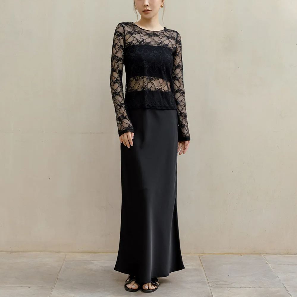 夏日魚尾 質感緞面長裙 魚尾裙