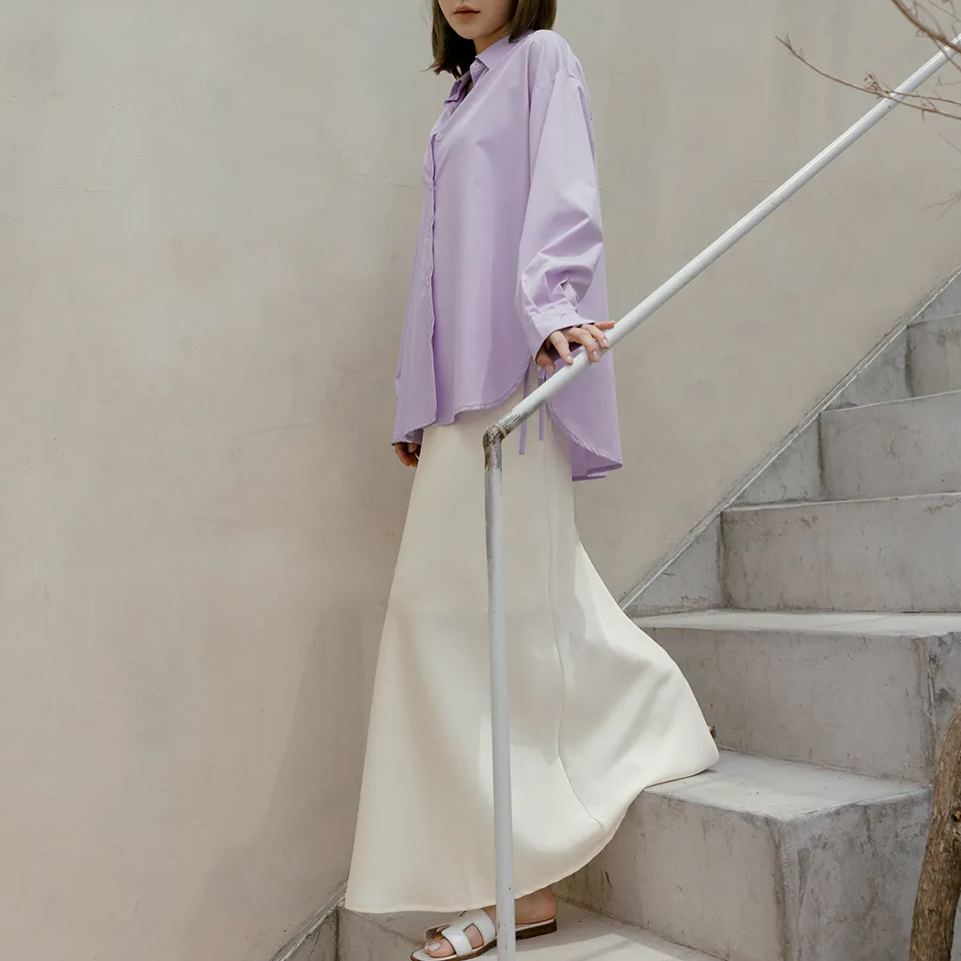 夏日魚尾 質感緞面長裙 魚尾裙