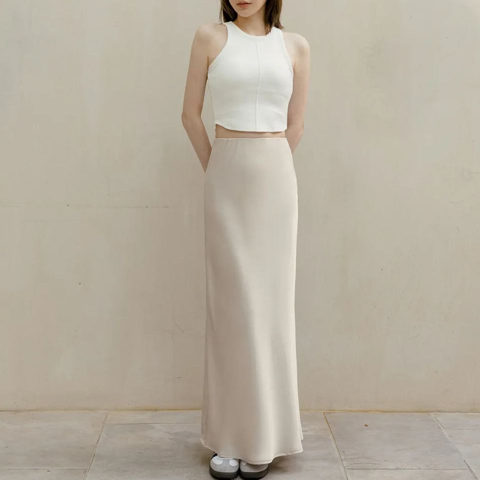 夏日魚尾 質感緞面長裙 魚尾裙