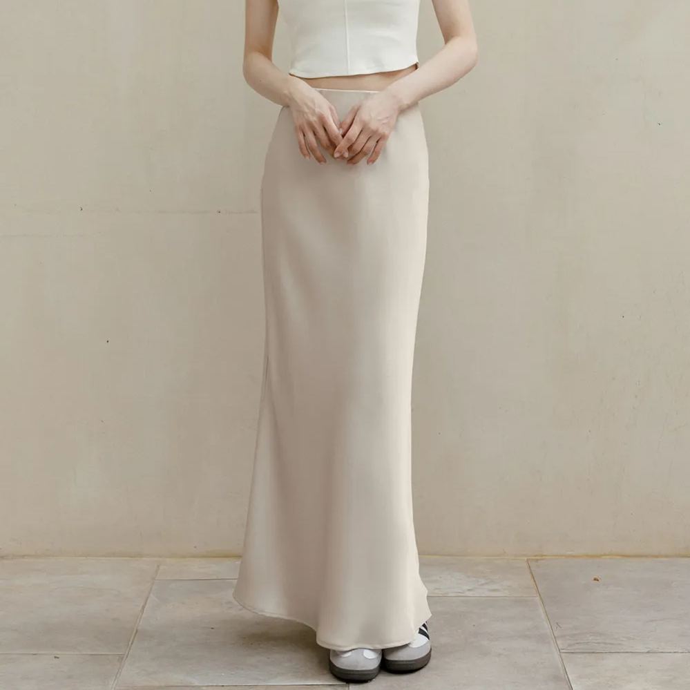 夏日魚尾 質感緞面長裙 魚尾裙