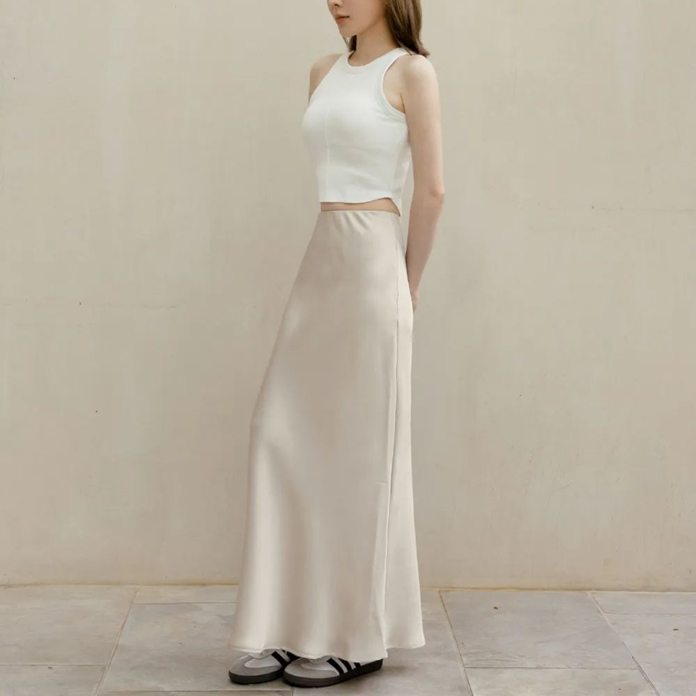 夏日魚尾 質感緞面長裙 魚尾裙