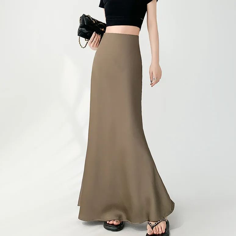 夏日魚尾 質感緞面長裙 魚尾裙