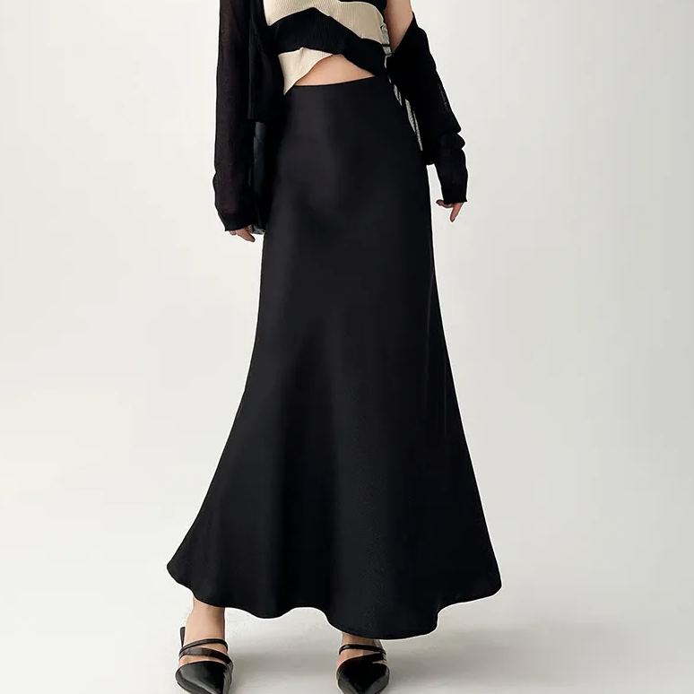 夏日魚尾 質感緞面長裙 魚尾裙