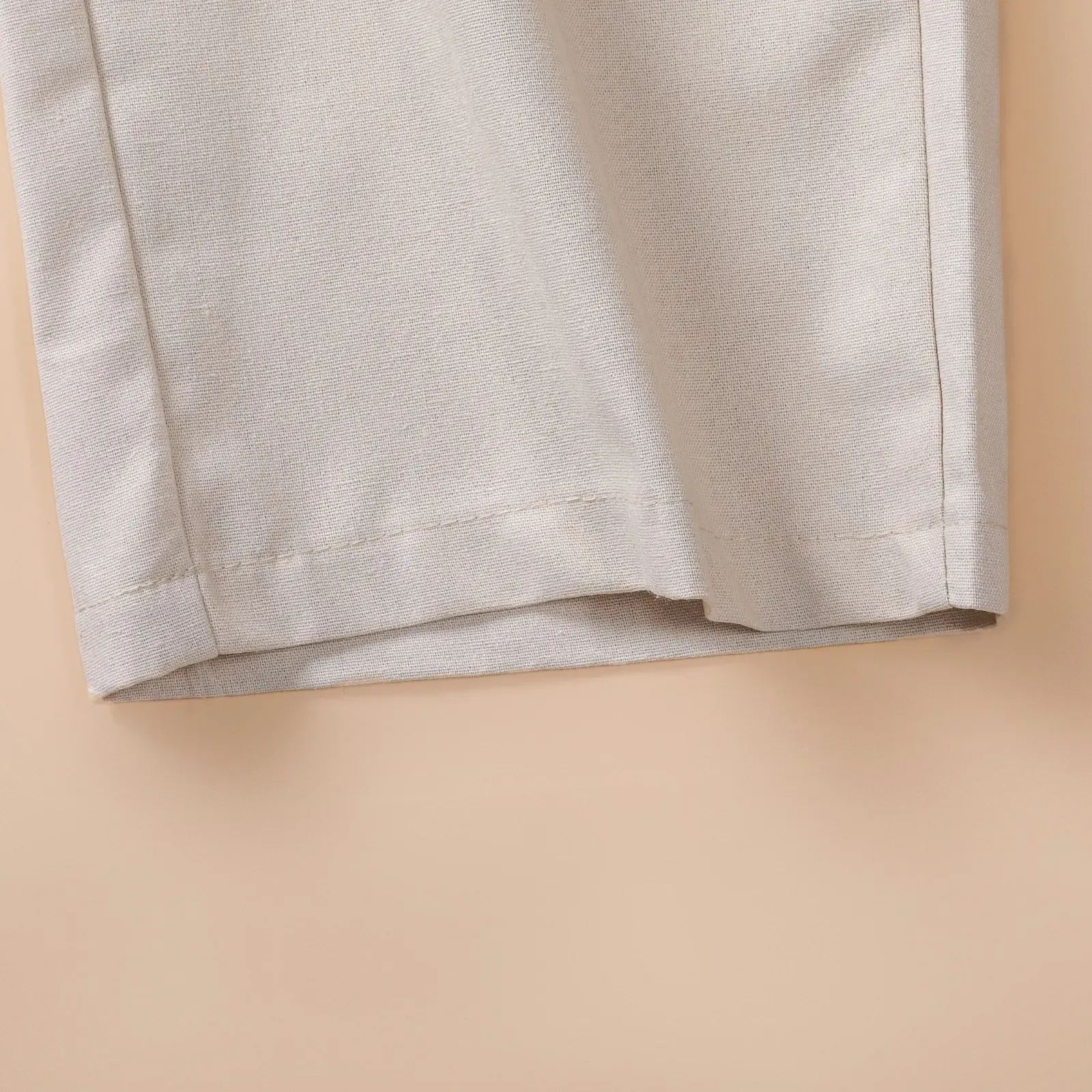 經典 時尚 休閑 亞麻 素面 耐久性 寬鬆 顯瘦 顯腿長 寬鬆感 紐扣 九分褲 休閒褲 褲子