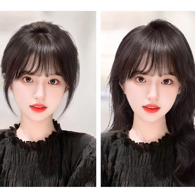 空氣瀏海髮貼 無痕髮片假瀏海 瀏海 髮片 假髮 無痕髮片 bb夾髮片 造型假髮假髮片新娘瀏海 仿真髮假髮