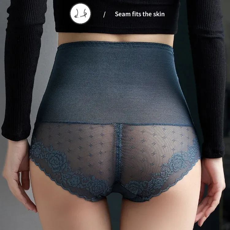 簡約好搭 無痕 高腰提臀 收腹褲 塑身美體褲 蕾絲 薄款 收小肚肚 三角褲 內褲