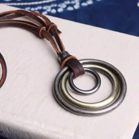 不可或缺的復古時尚吊墜 森系銅環項鏈 民族風百搭氣質款 情侶 男女同款