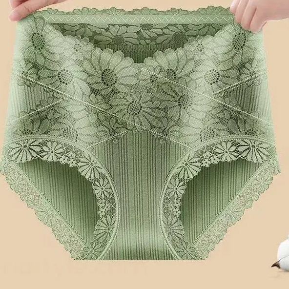 【3條裝】無痕精梳棉中腰蕾絲花邊女士打底安全內褲