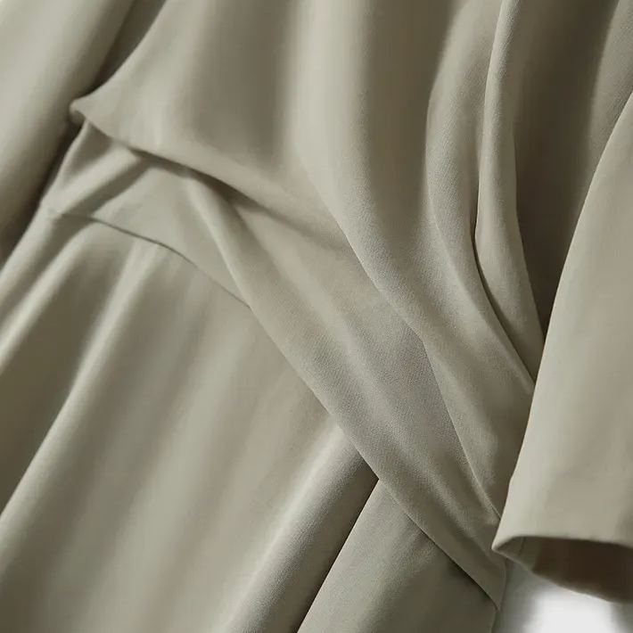 法式 船領 腰間捏褶 氣質 五分袖 約會洋裝