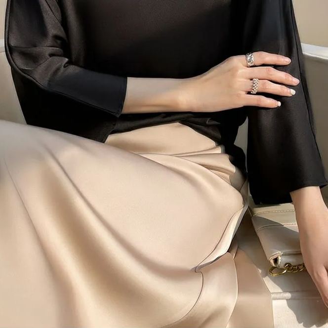 知性美型 氣質 簡約 圓領 寬鬆 九分袖 T恤