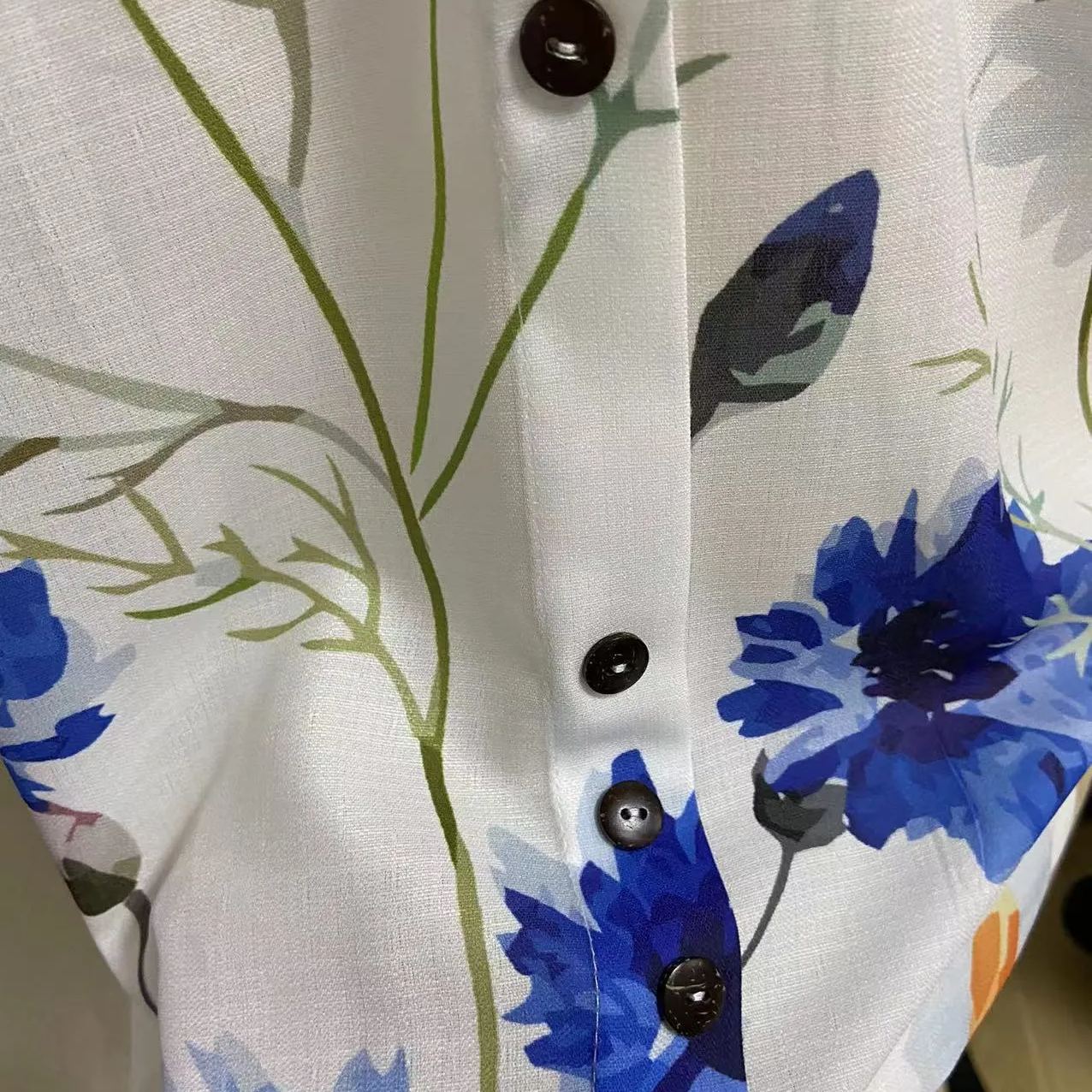 印花復古棉麻短袖T恤 寬鬆休閒短袖襯衫