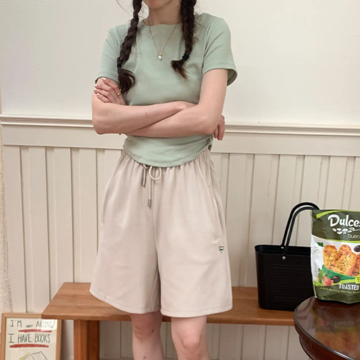 多彩夢幻 收腰抽褶設計款短袖 休閒T恤*4色