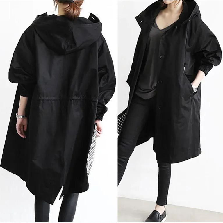 12色可選 秋季修身風衣-中長版設計，休閒百搭顯瘦外套