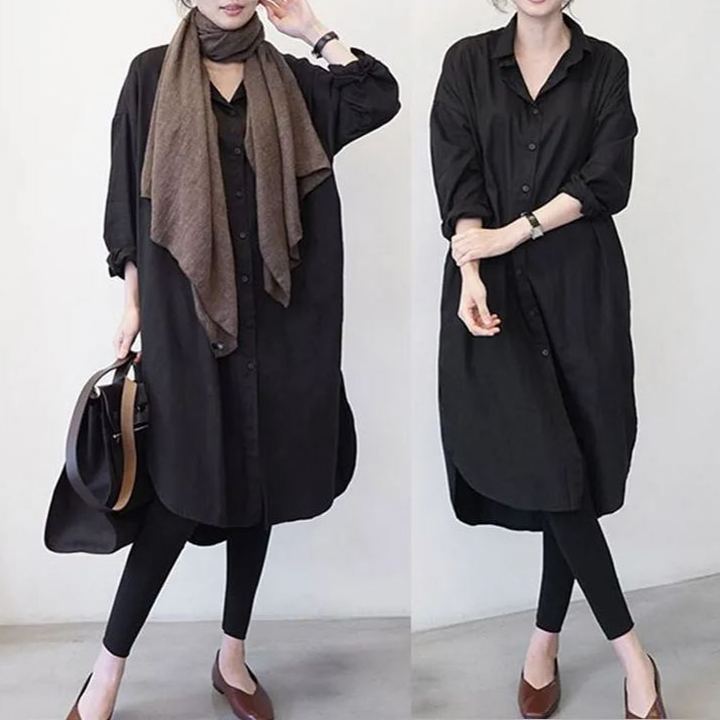 簡約 ‧ 韓國東大門純棉長袖襯衫洋裝上衣