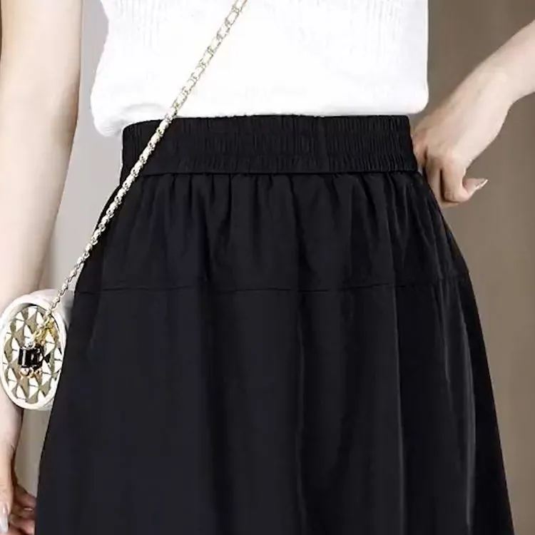 簡約 百搭 寬鬆 設計感 不走光 八分寬褲