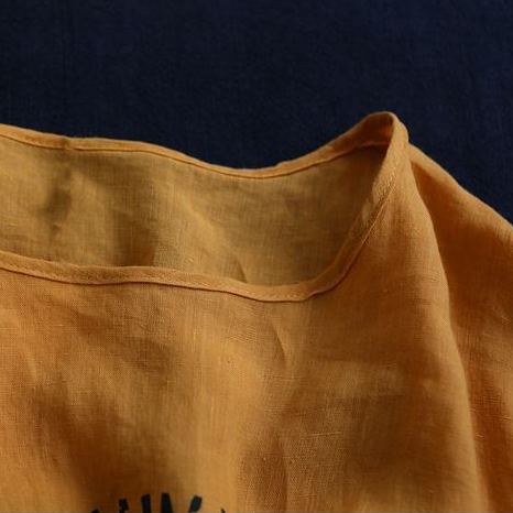 簡約．字母印花圖案上衣  棉麻印花短袖 圓領休閒t恤