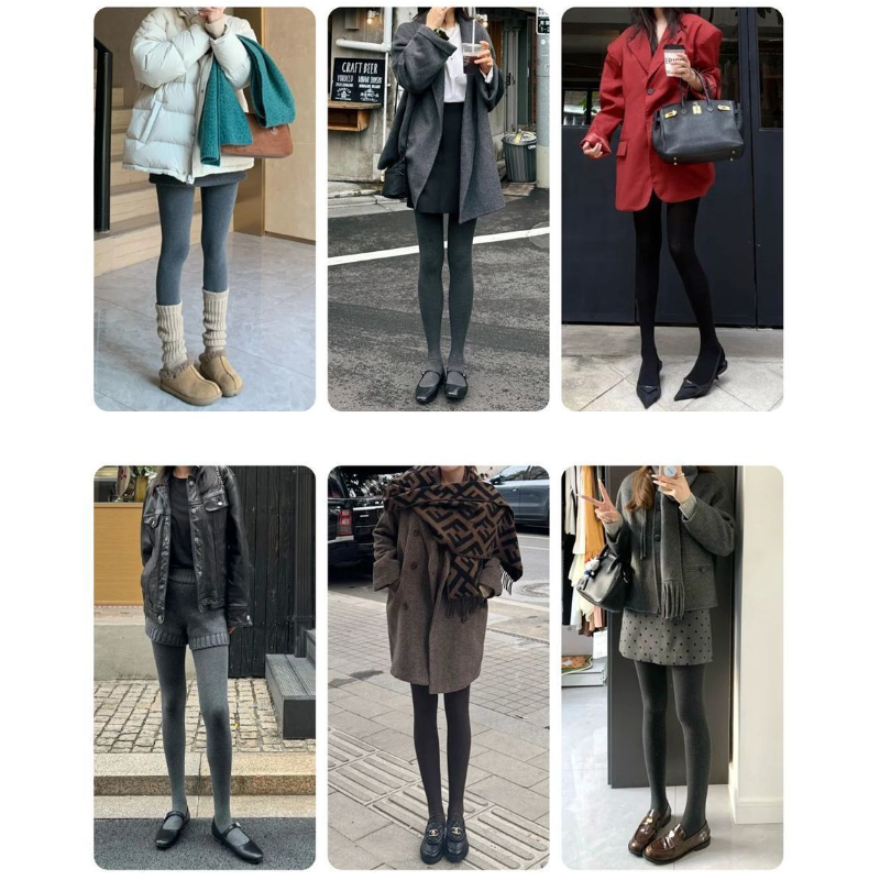 灰色保暖內搭褲襪 彈性支撐 秋冬加厚款 兩件更優惠