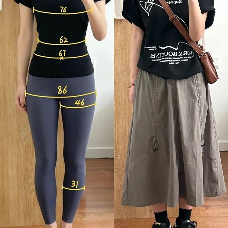 設計感工裝傘兵裙 美式復古重工調節繩 鬆緊腰塑身顯瘦遮胯休閒