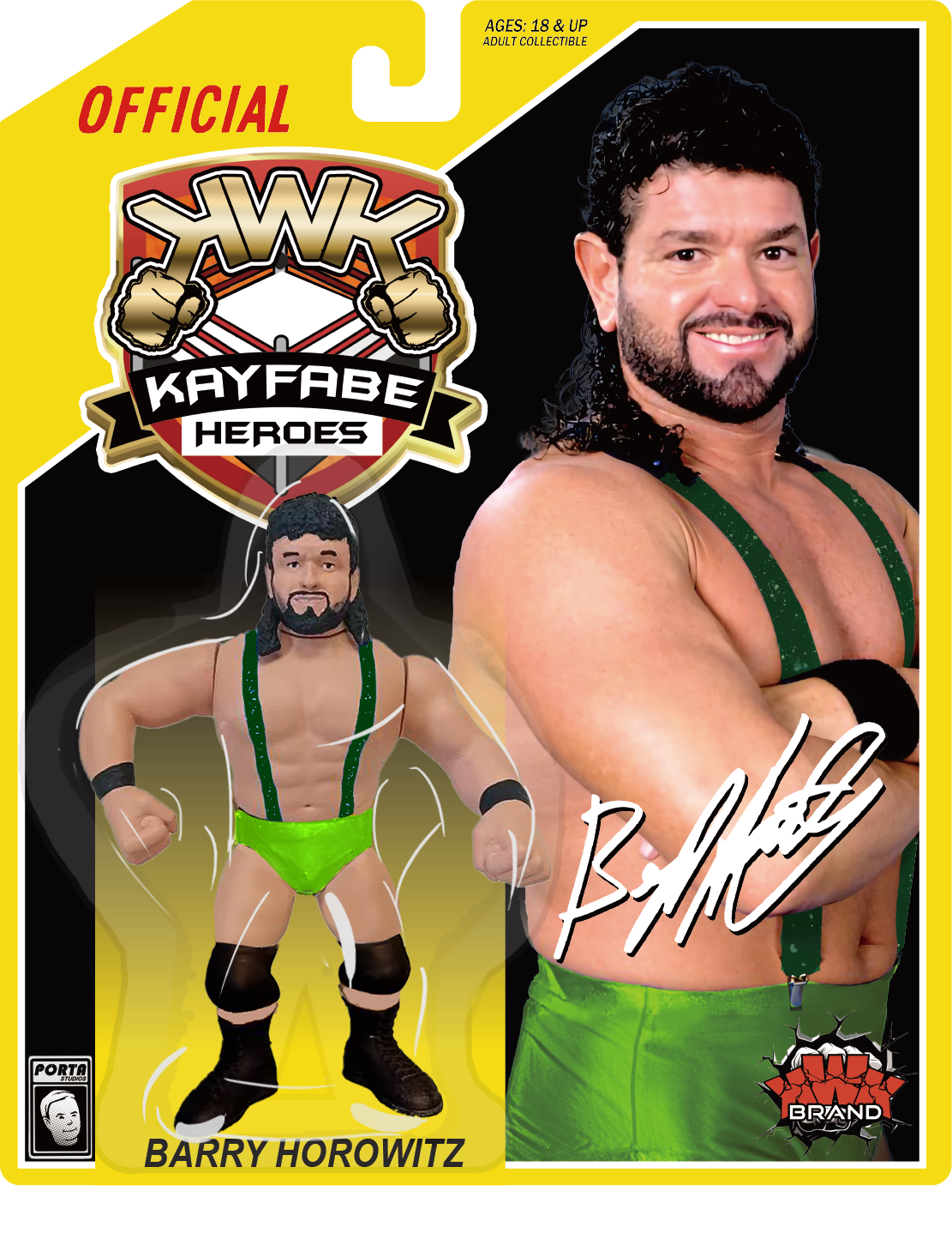 KWK Kayfabe Heroes Barry Horowitz Retro Figures (Yellow Card)