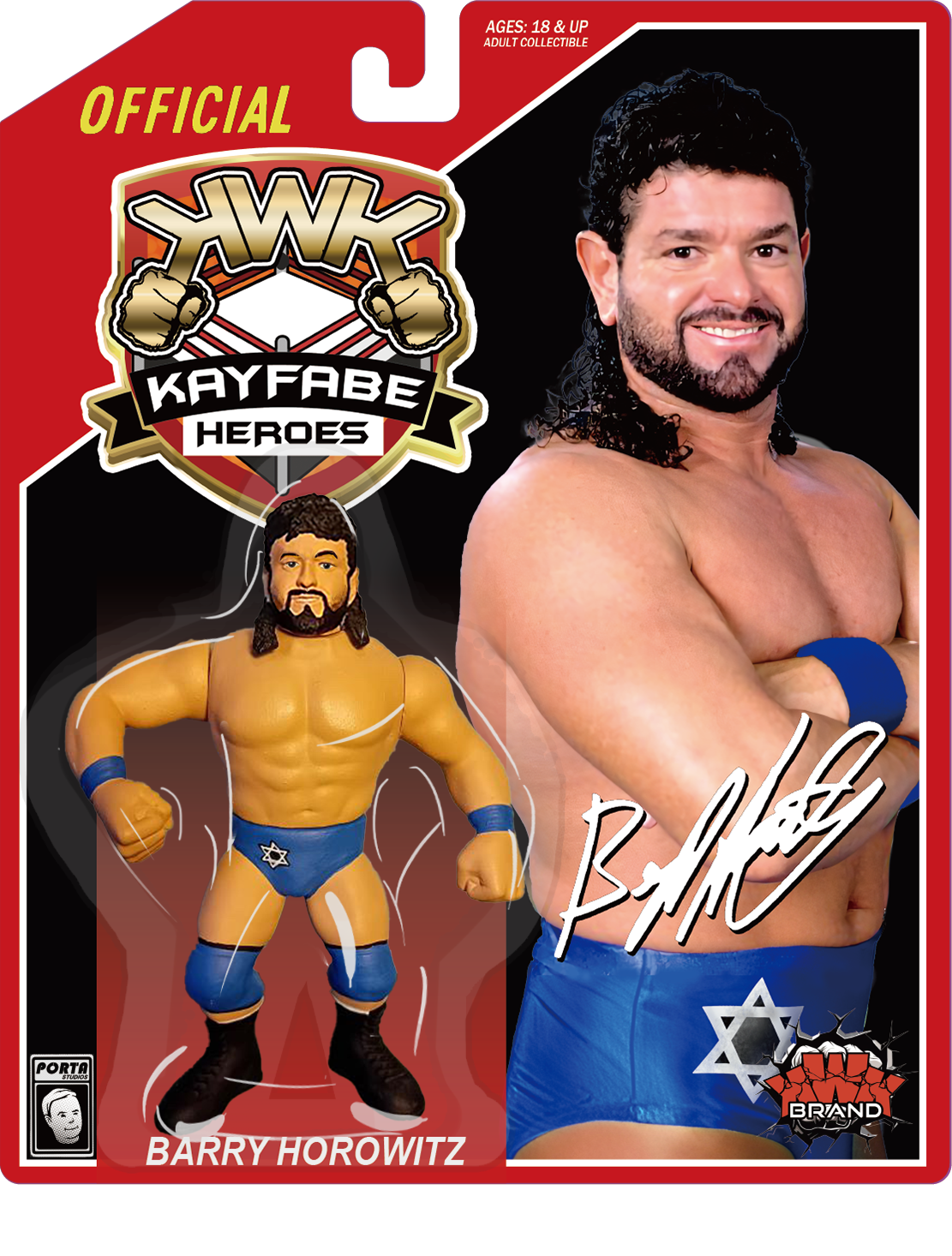 KWK Kayfabe Heroes Barry Horowitz Retro Figures (Red Card)