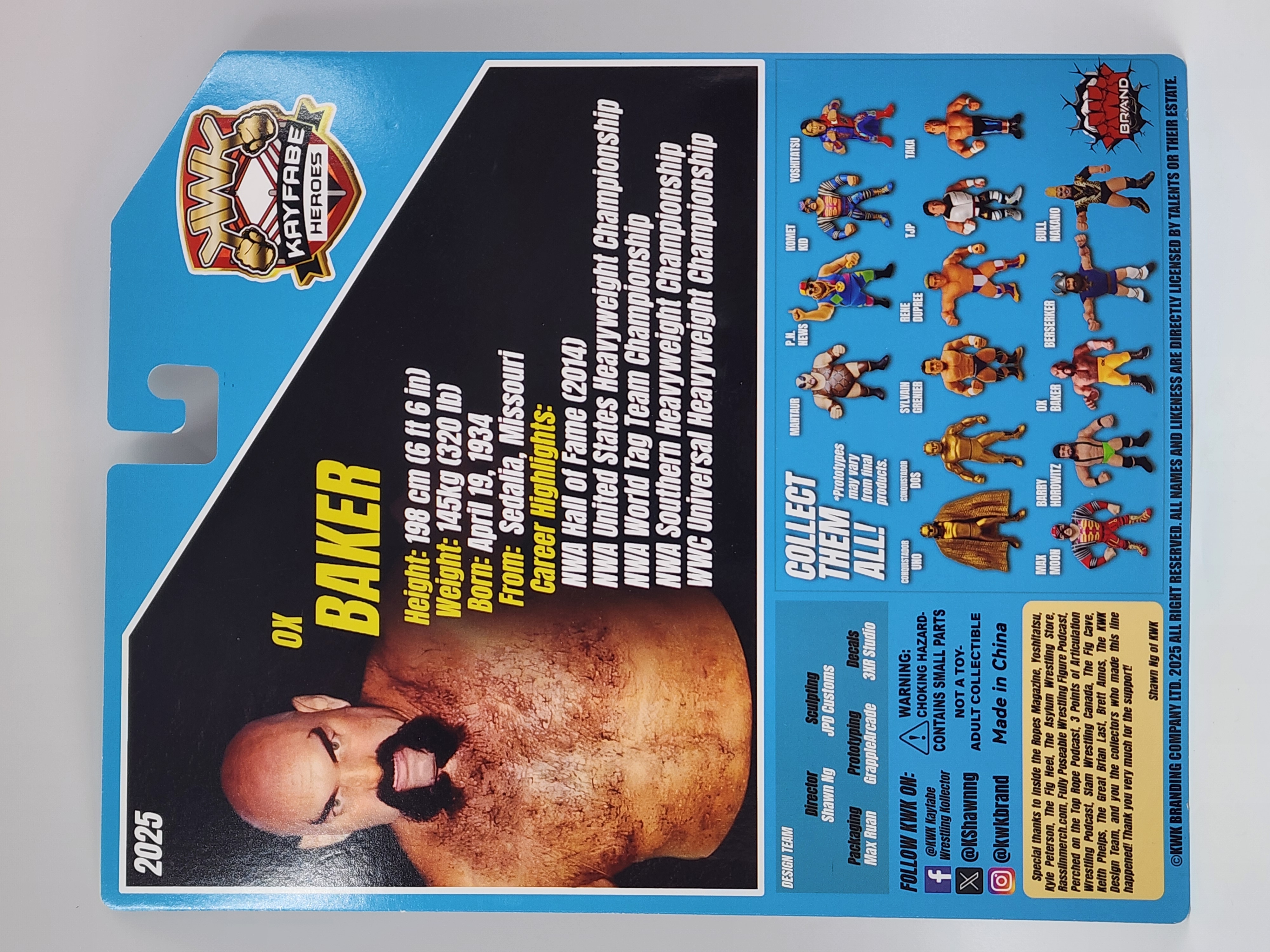 [Copy]UK STOCK! KWK Kayfabe Heroes Ox Baker Retro Figures (Blue Card)