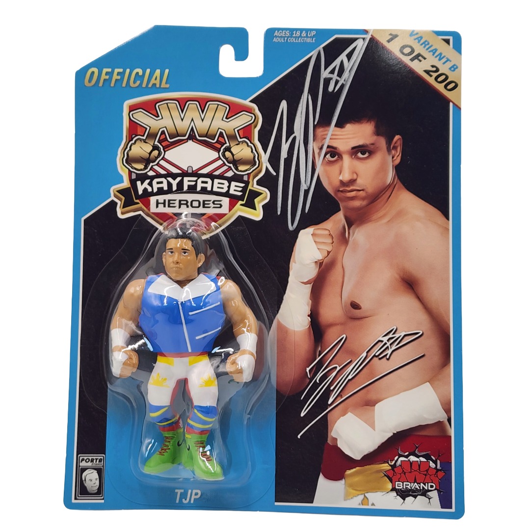 AUTOGRAPHED KWK Kayfabe Heroes TJP Variant B