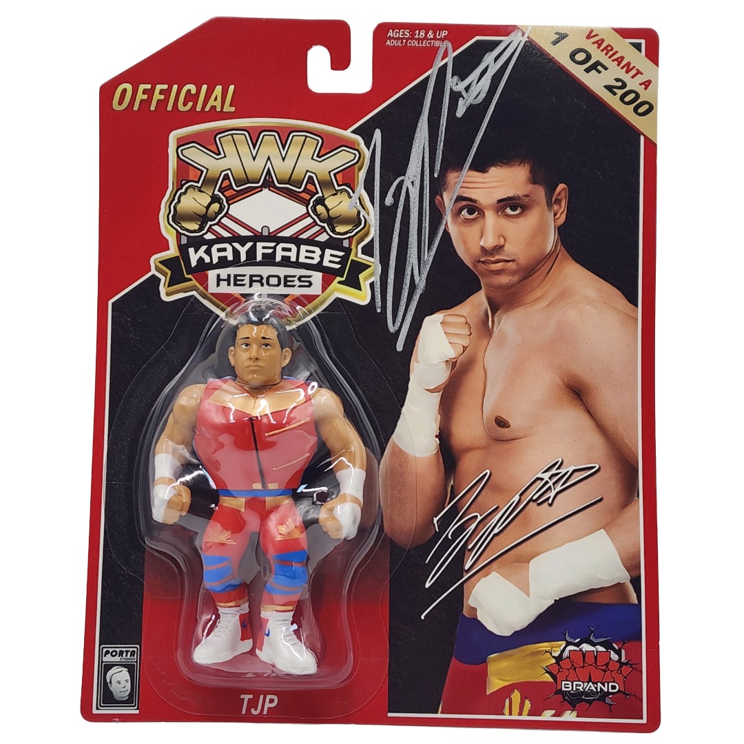 AUTOGRAPHED KWK Kayfabe Heroes TJP Variant A