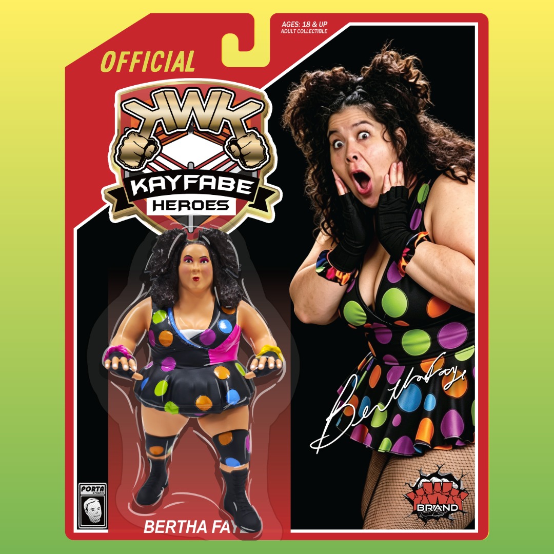 KWK Kayfabe Heroes Bertha Faye Retro Figure (RED CARD VARIANT)