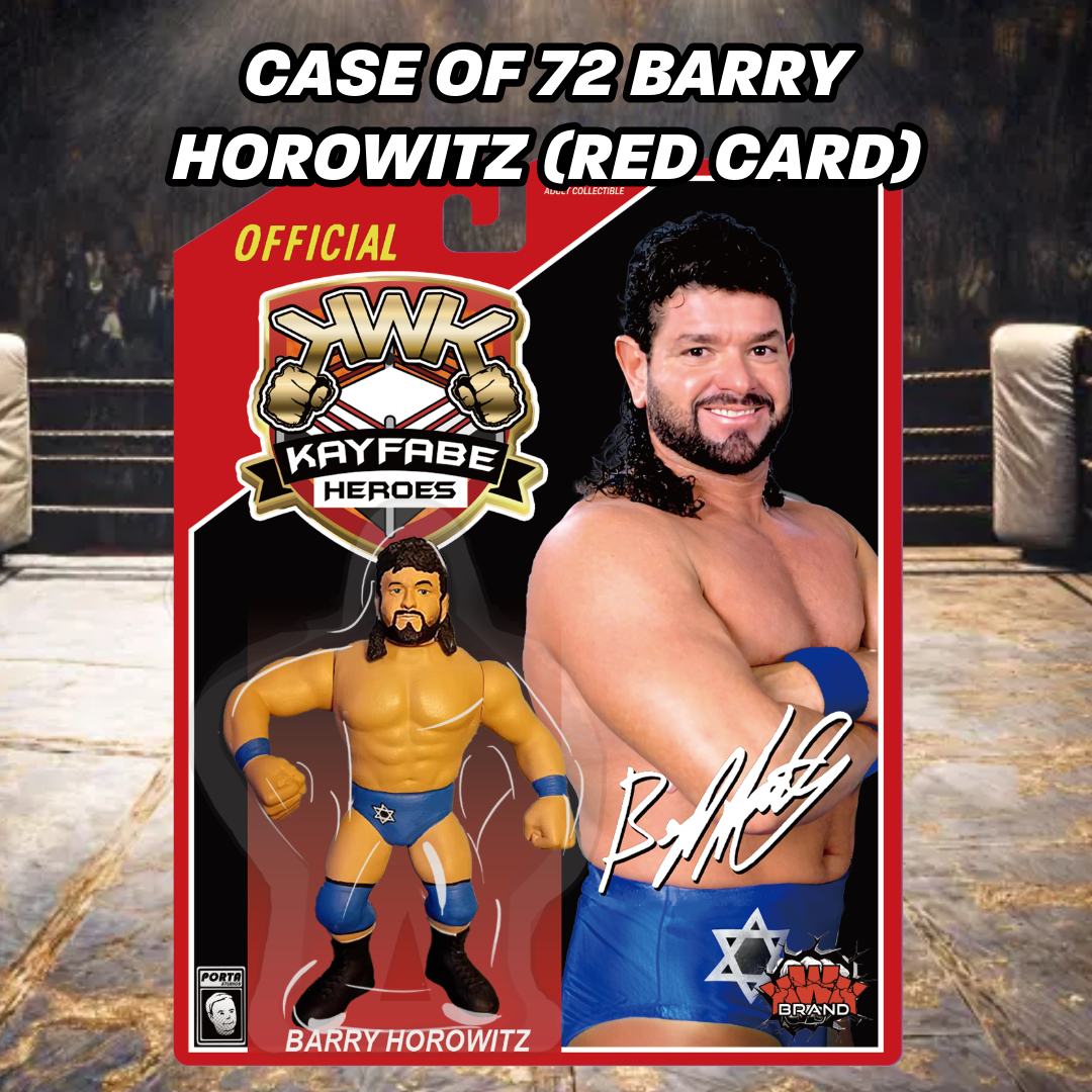 PRE-ORDER! FREE SHIPPING CASE OF 72 KWK Kayfabe Heroes Barry Horowitz Retro Figure (Red Card)