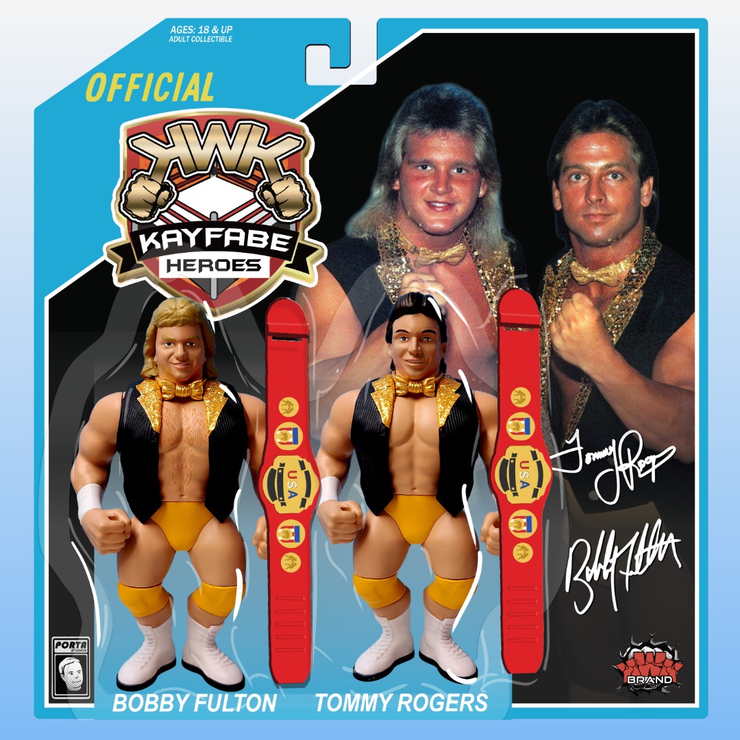 (BUNDLE OFFER) KWK Kayfabe Heroes The Fantastics Retro Figures (BLUE & YELLOW CARD VARIANT)
