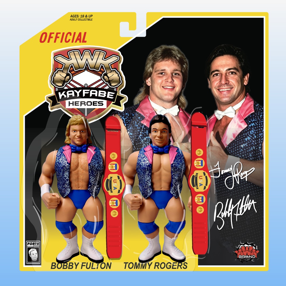 (BUNDLE OFFER) KWK Kayfabe Heroes The Fantastics Retro Figures (BLUE & YELLOW CARD VARIANT)