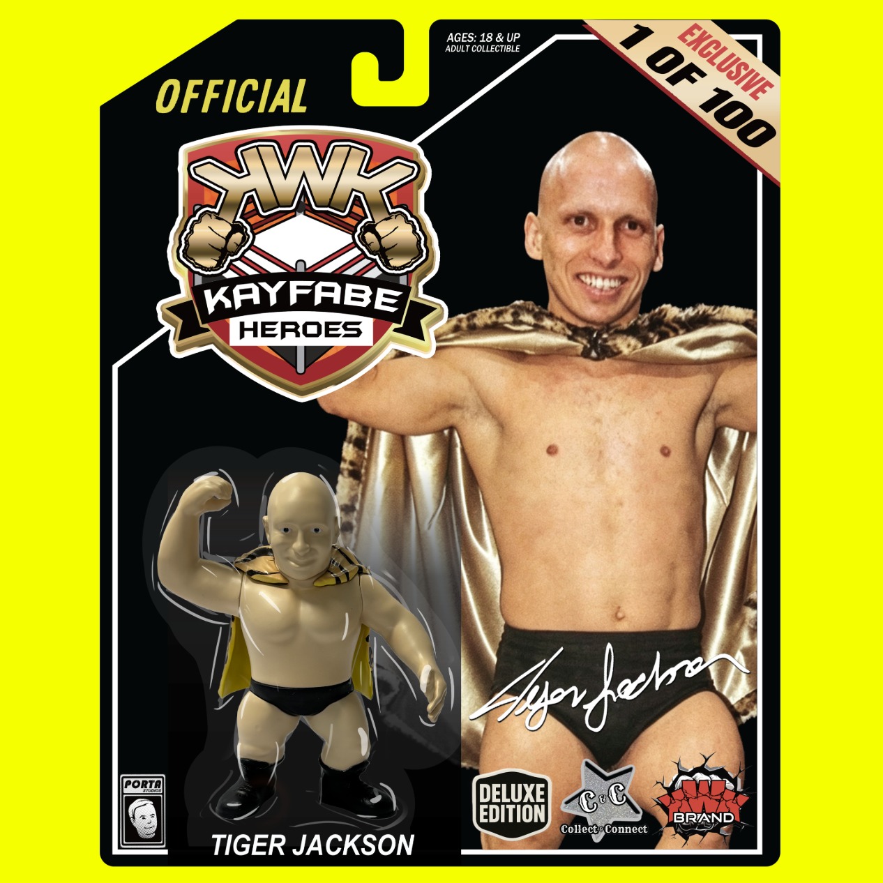 KWK Kayfabe Heroes 1 of 100 Exclusive Tiger Jackson Retro Figure