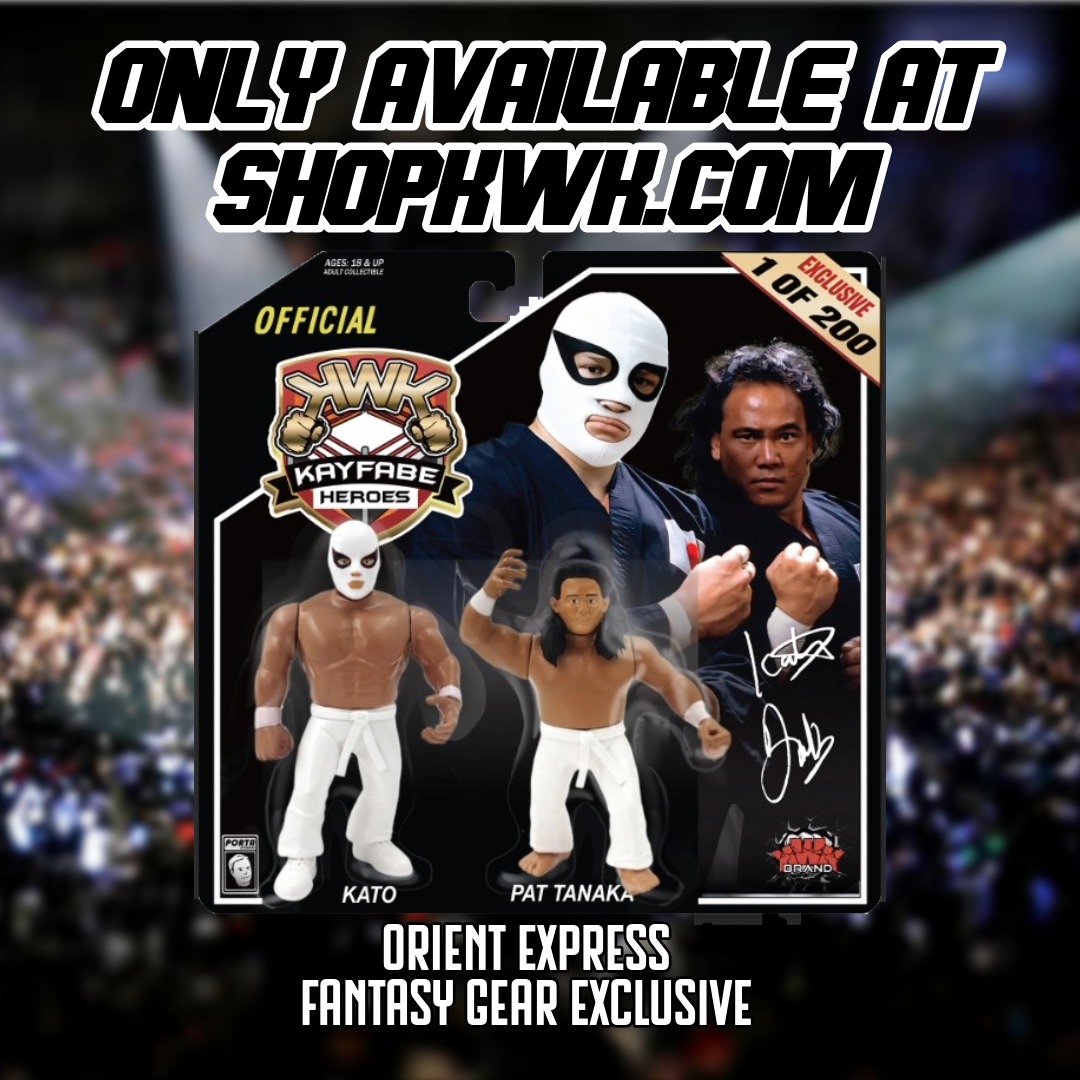 1 of 200 KWK Kayfabe Heroes Orient Express Retro Figures (BLACK CARD VARIANT)