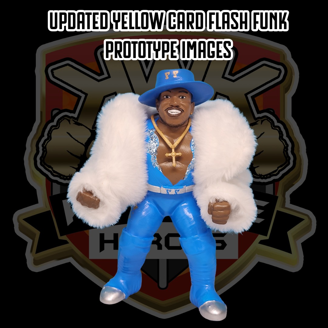 KWK Kayfabe Heroes Flash Fun k Retro Figures (YELLOW CARD VARIANT)