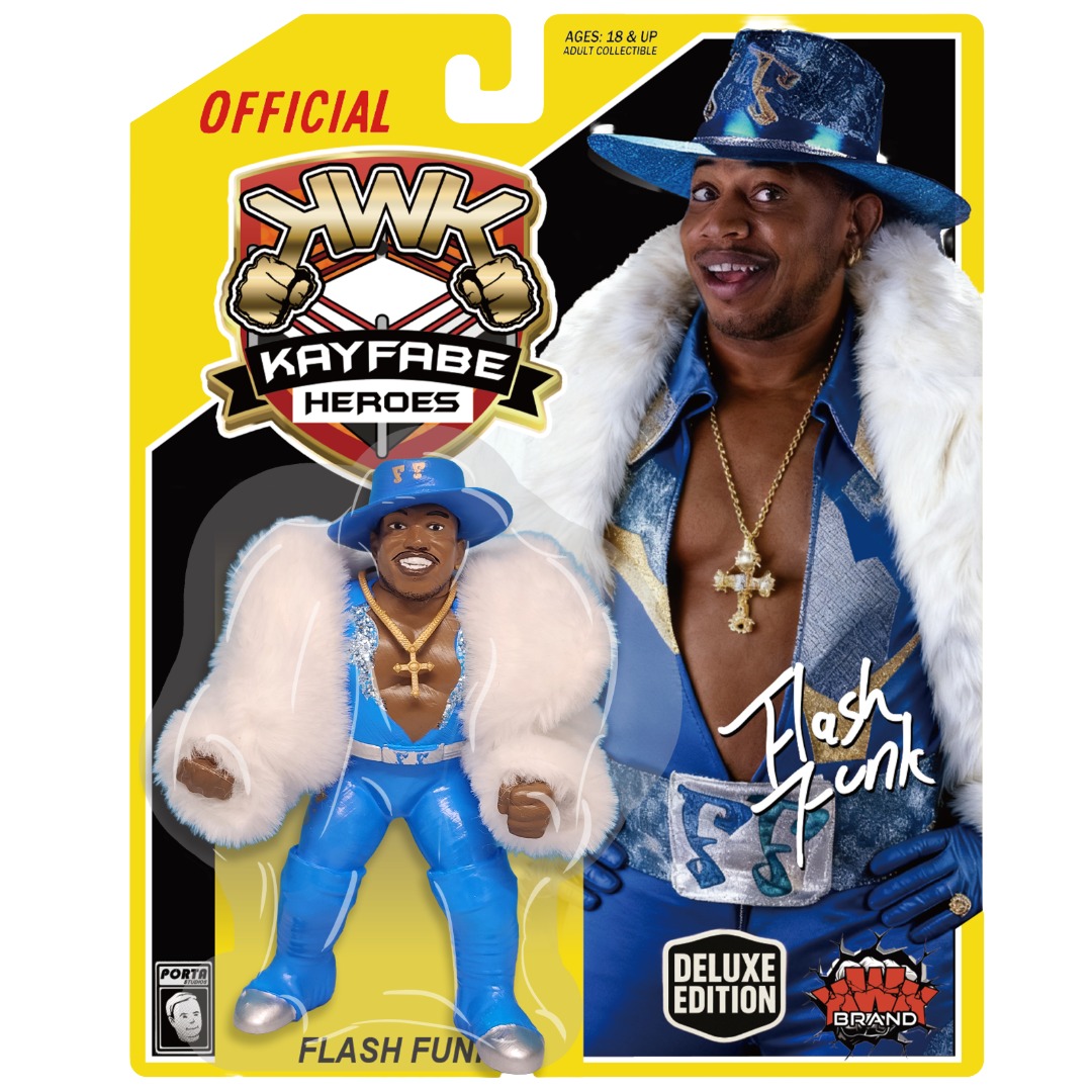 KWK Kayfabe Heroes Flash Fun k Retro Figures (YELLOW CARD VARIANT)