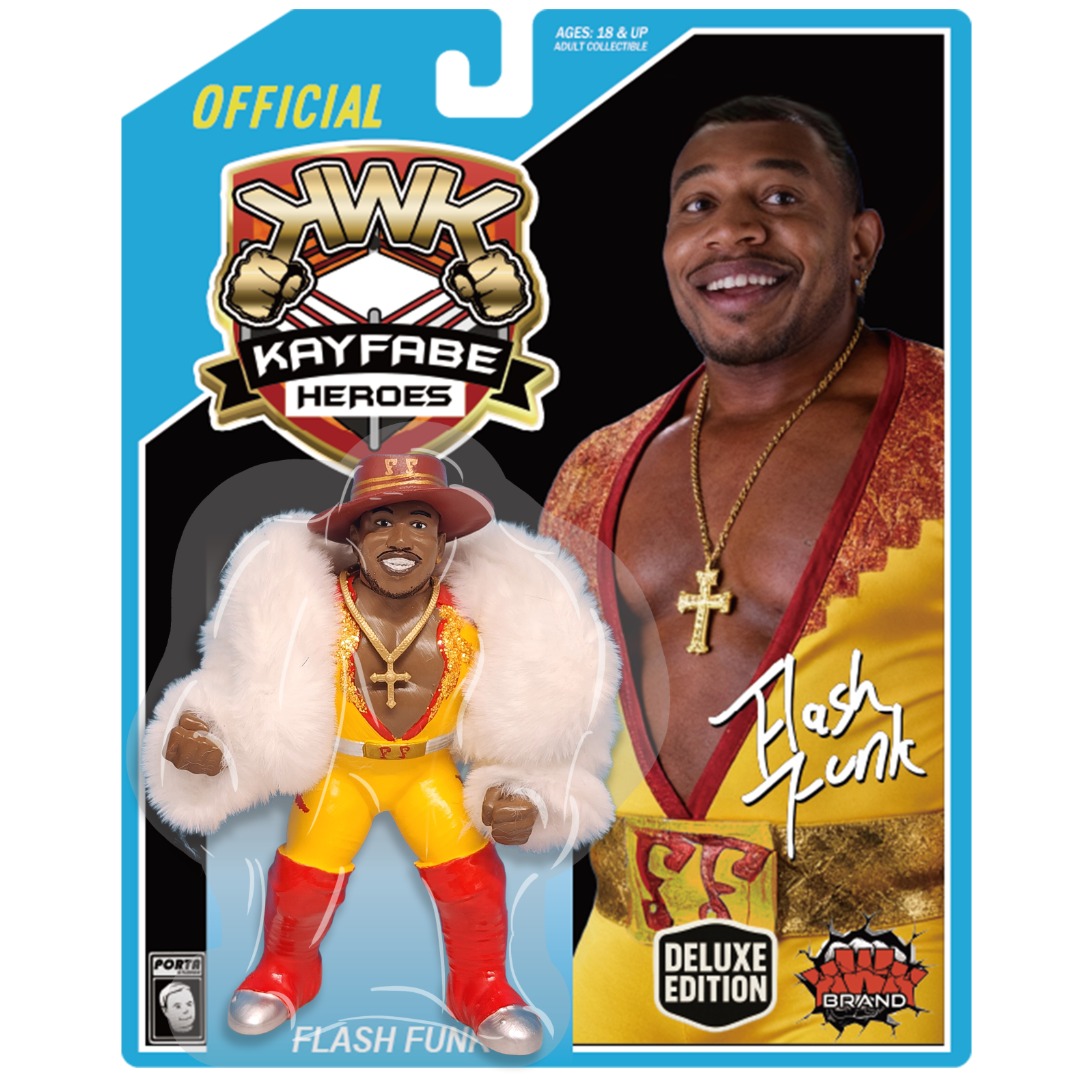KWK Kayfabe Heroes Flash Funk Retro Figures (BLUE CARD VARIANT)