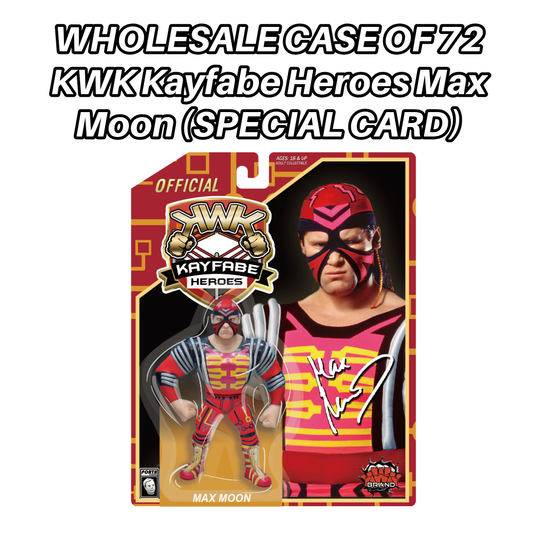 PRE-ORDER! FREE SHIPPING CASE OF 72 KWK Kayfabe Heroes Max Moon Retro Figure (Special Card)