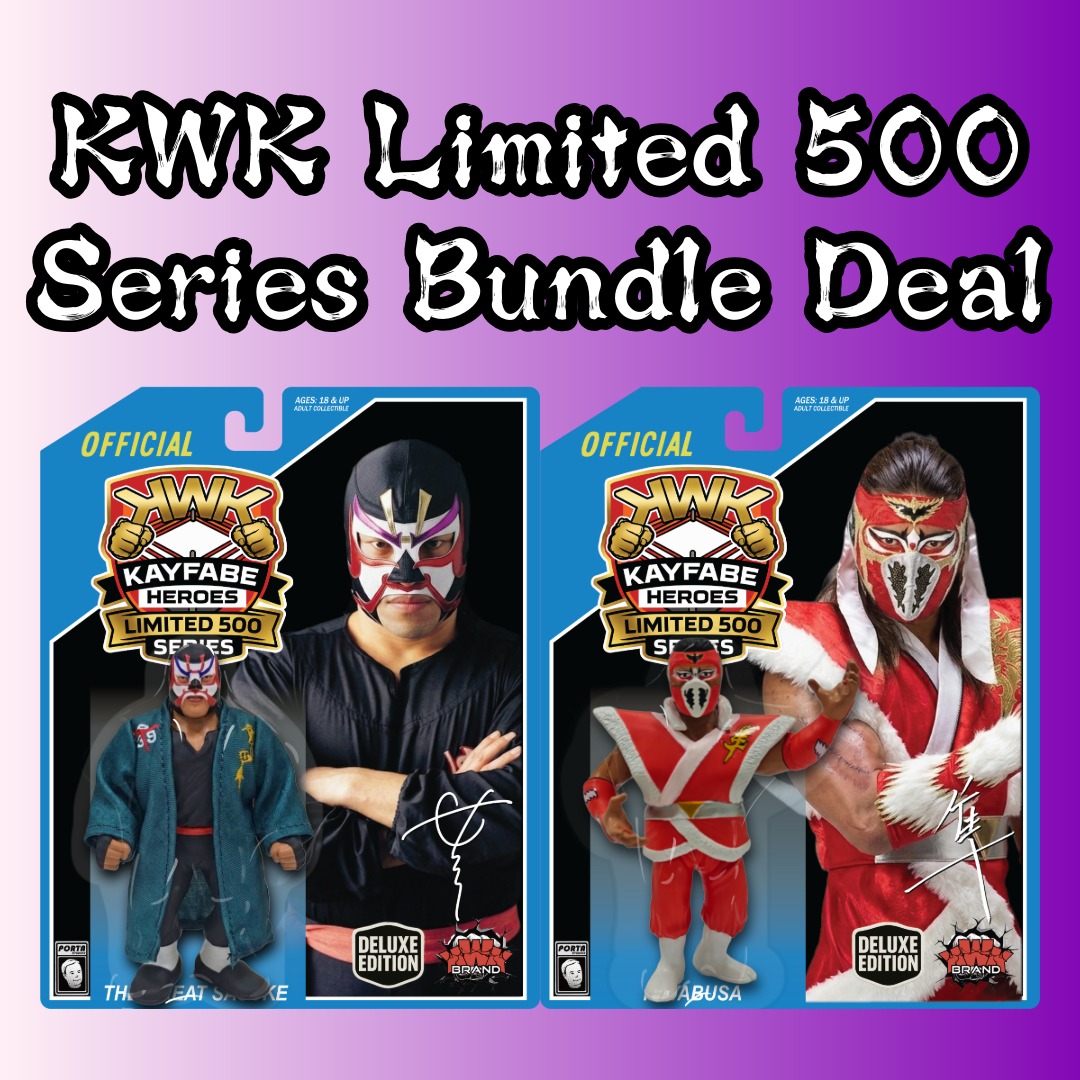 KWK Kayfabe Heroes Limited 500 Series The Great Sasuke Hayabusa Retro Figures (BUNDLE)