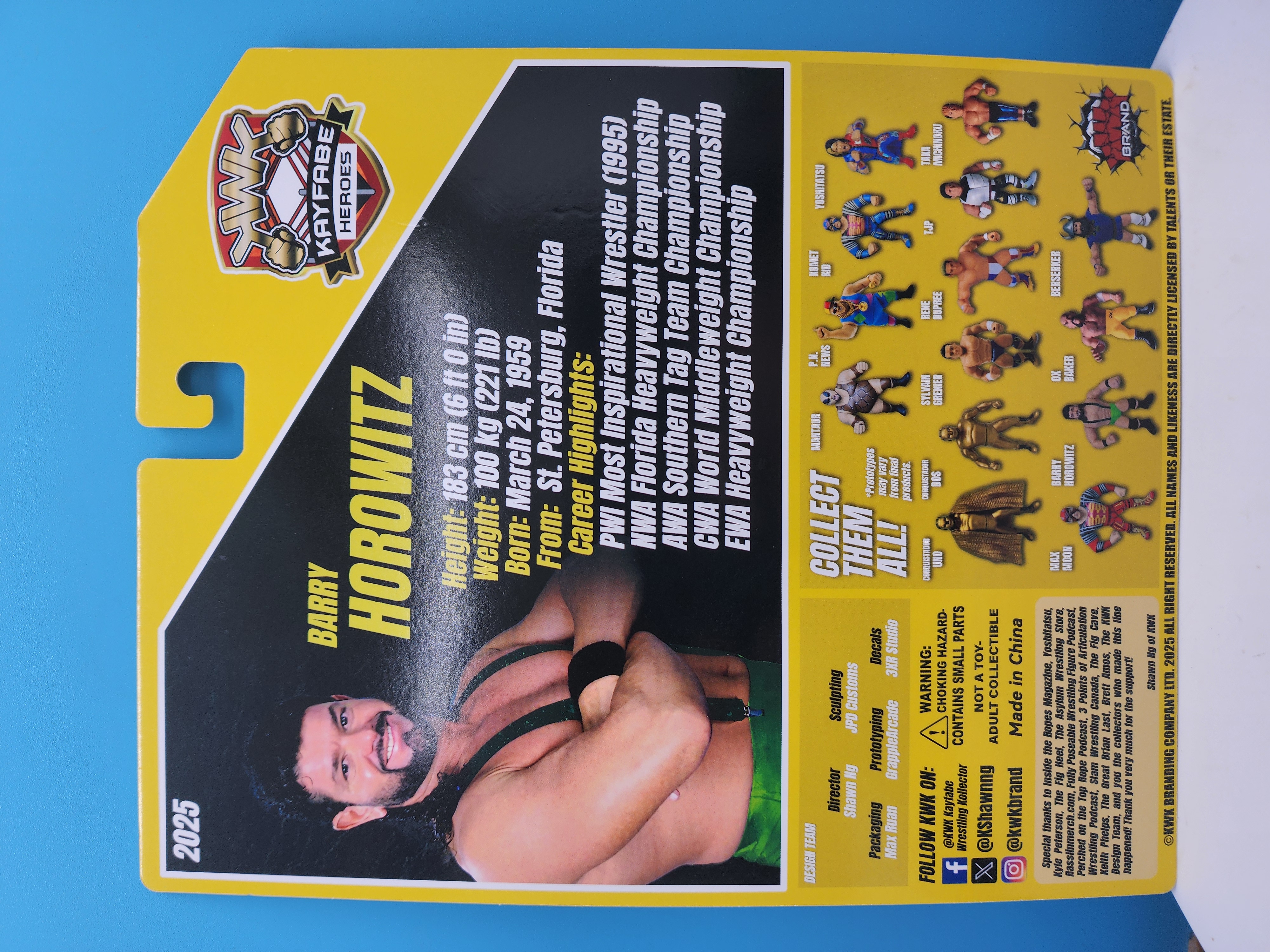 KWK Kayfabe Heroes Barry Horowitz Retro Figures (Yellow Card)