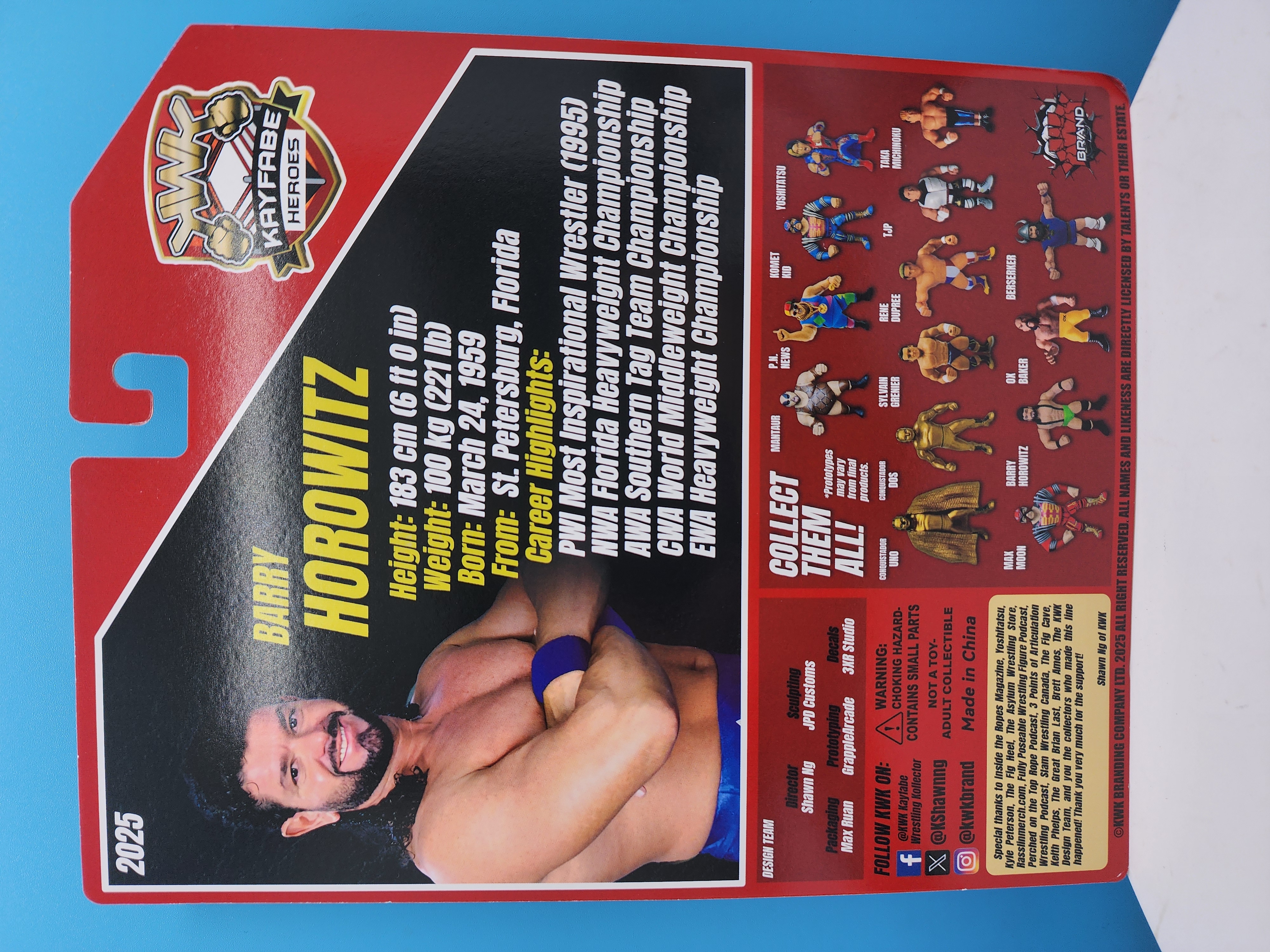 [Copy][UK STOCK]KWK Kayfabe Heroes Barry Horowitz Retro Figures (Red Card)