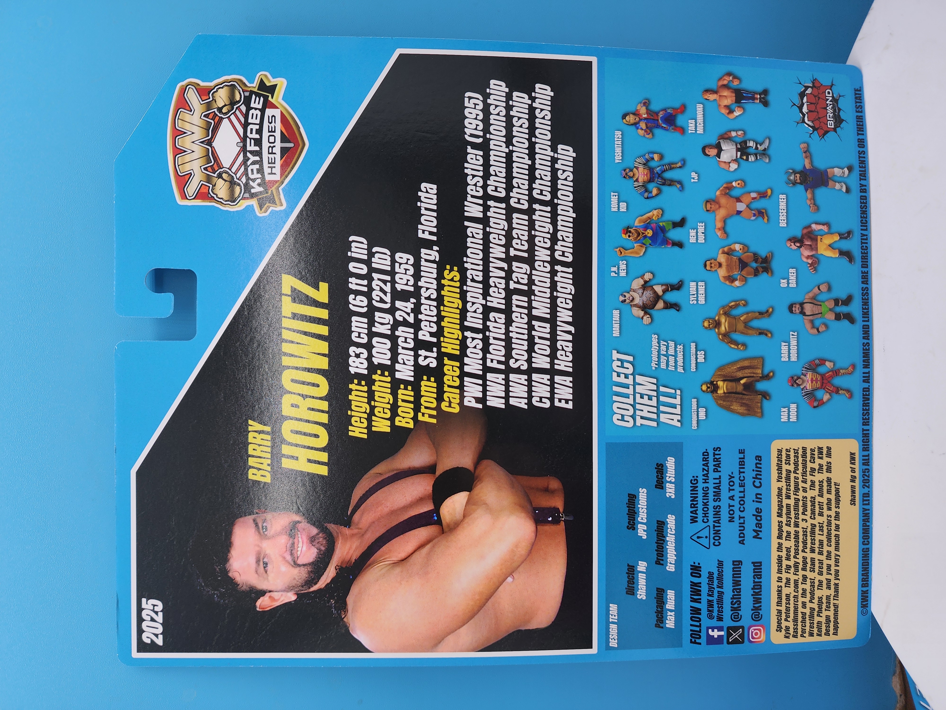 [UK STOCK]KWK Kayfabe Heroes Barry Horowitz Retro Figures (Blue Card)