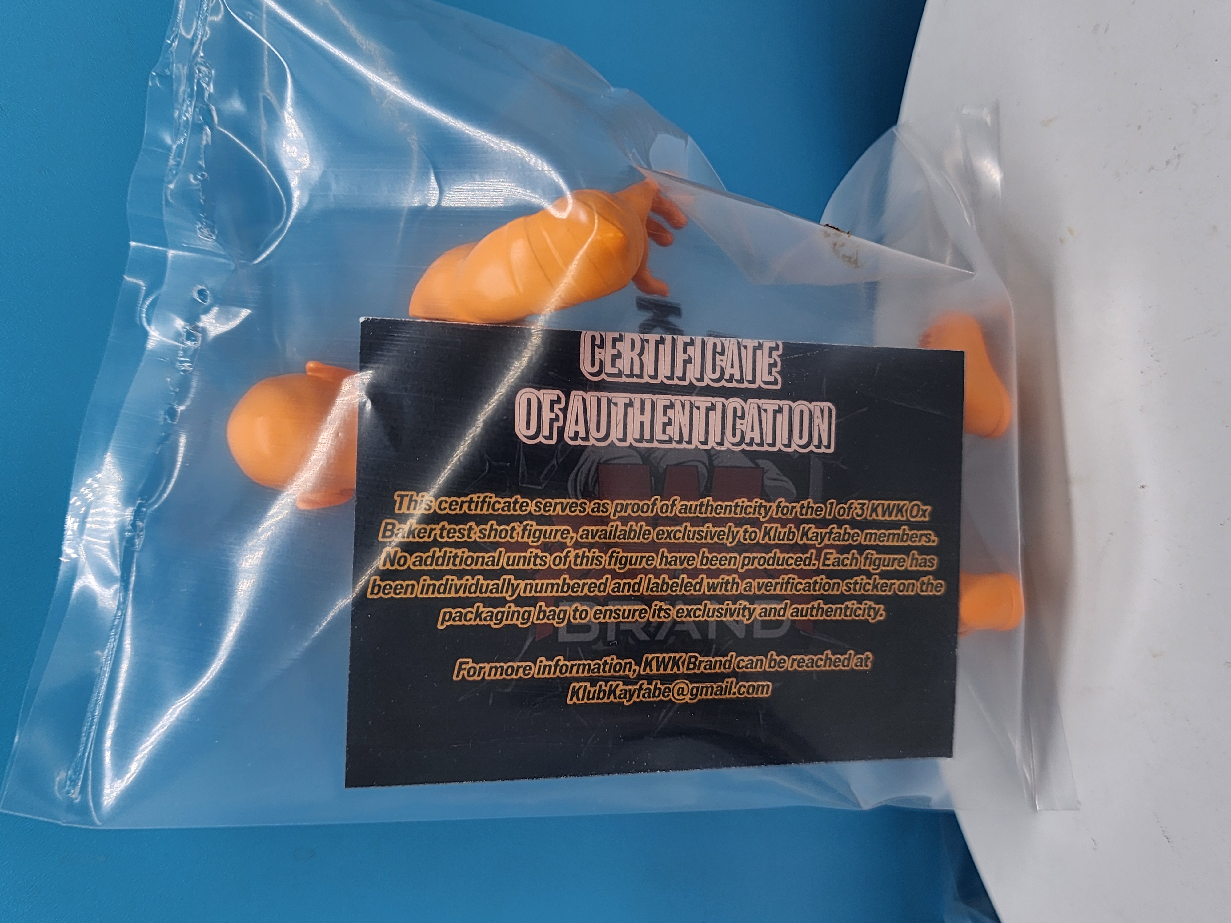 KWK Kayfabe Heroes 1 of 3 Orange Ox Baker Test Shot Figure