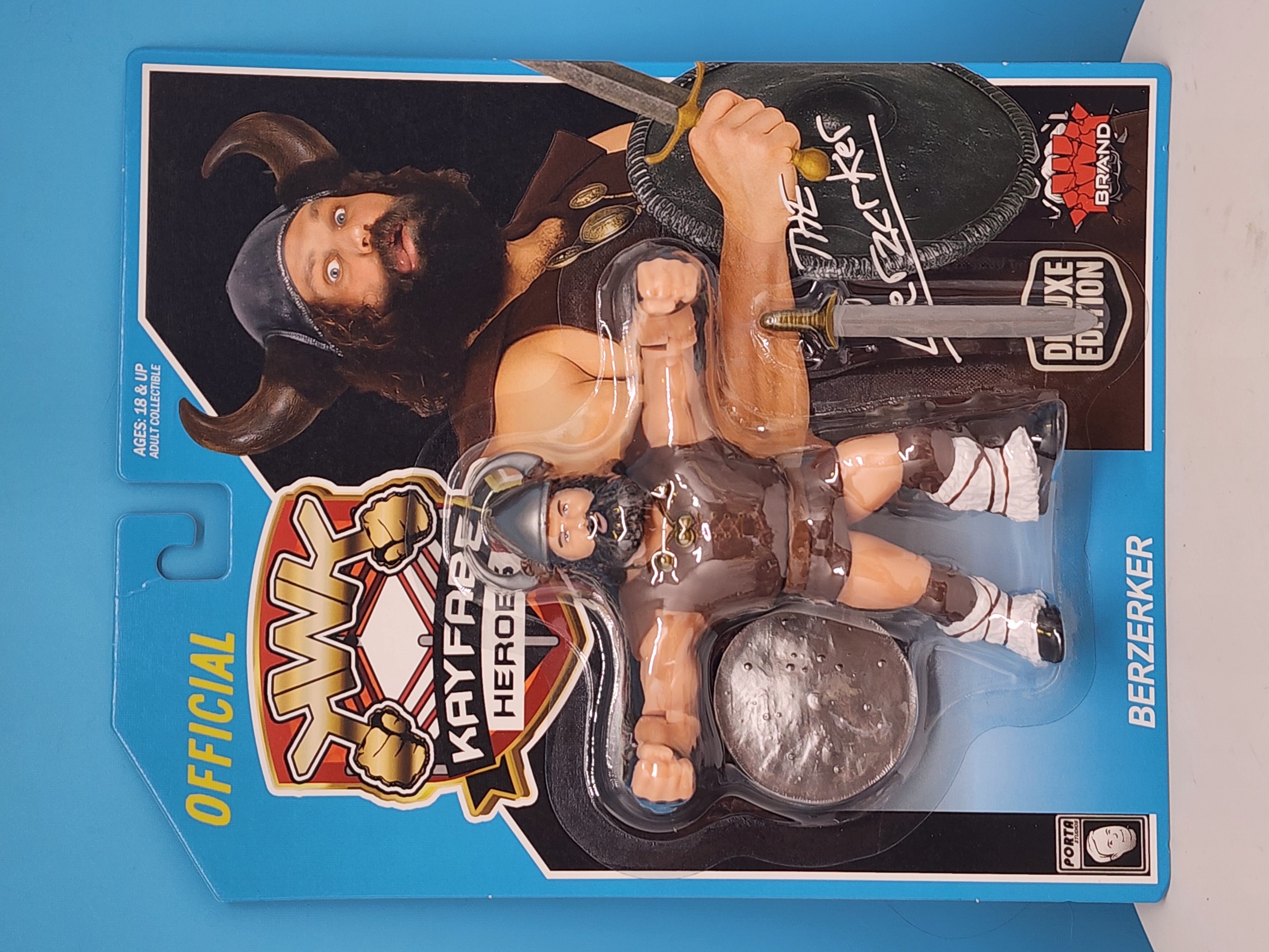 UK STOCK! KWK Kayfabe Heroes Berzerker Retro Figures (Blue Card Variant)